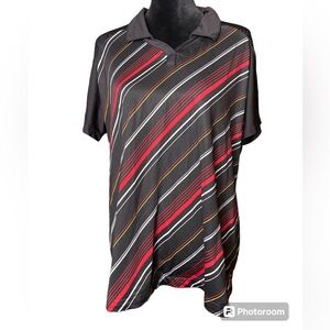 Lopez Desert Dry Black & Red Striped Ladies Polo Shirt